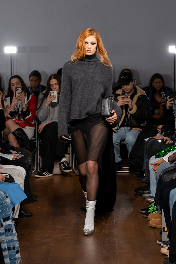 Aaron Esh Fall Winter 2024 London Fashion Week menswear womenswear lvmh prize British fashion council newgen runway show