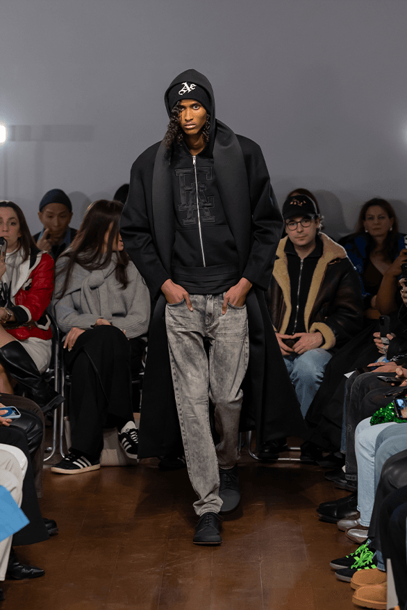 Aaron Esh Fall Winter 2024 London Fashion Week menswear womenswear lvmh prize British fashion council newgen runway show