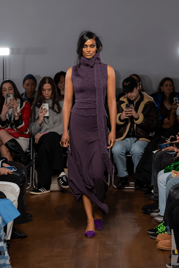 Aaron Esh Fall Winter 2024 London Fashion Week menswear womenswear lvmh prize British fashion council newgen runway show