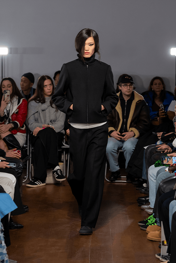 Aaron Esh Fall Winter 2024 London Fashion Week menswear womenswear lvmh prize British fashion council newgen runway show