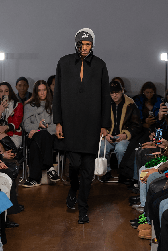 Aaron Esh Fall Winter 2024 London Fashion Week menswear womenswear lvmh prize British fashion council newgen runway show