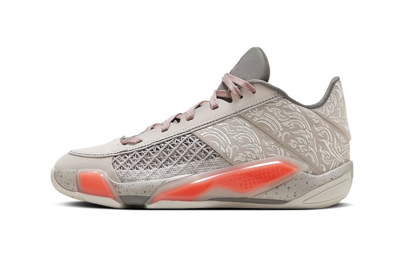 Air Jordan 38 Low Gears up for the Olympics With New "Torch" Colorway Cement Grey/Hyper Crimson-Particle Beige-Cool Grey paris jordan brand michael jordan jumpman nike swoosh