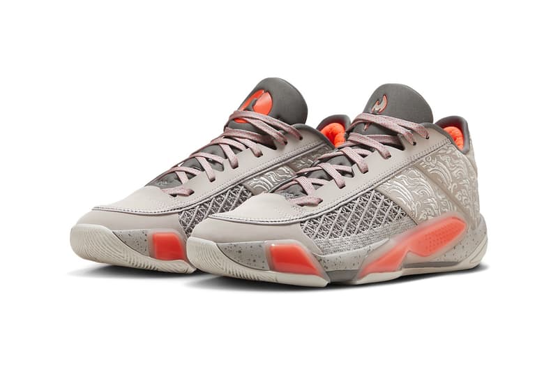 Air Jordan 38 Low Gears up for the Olympics With New "Torch" Colorway Cement Grey/Hyper Crimson-Particle Beige-Cool Grey paris jordan brand michael jordan jumpman nike swoosh