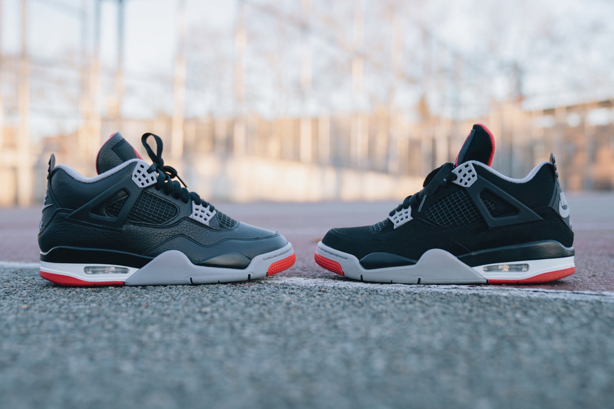 Air Jordan 4 Bred Reimagined vs. 2019 Air Jordan 4 Bred release date store info comparison breakdown pics photos visuals