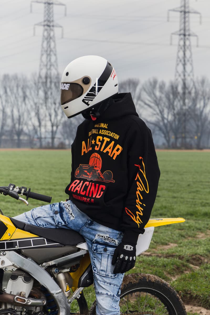 Authmade Merges Motorspot and Basketball in NBA All-Star 2024 Capsule indiana racing nascar link drop release weekend game indianapolis link drop game hoodie jacket lookbook 