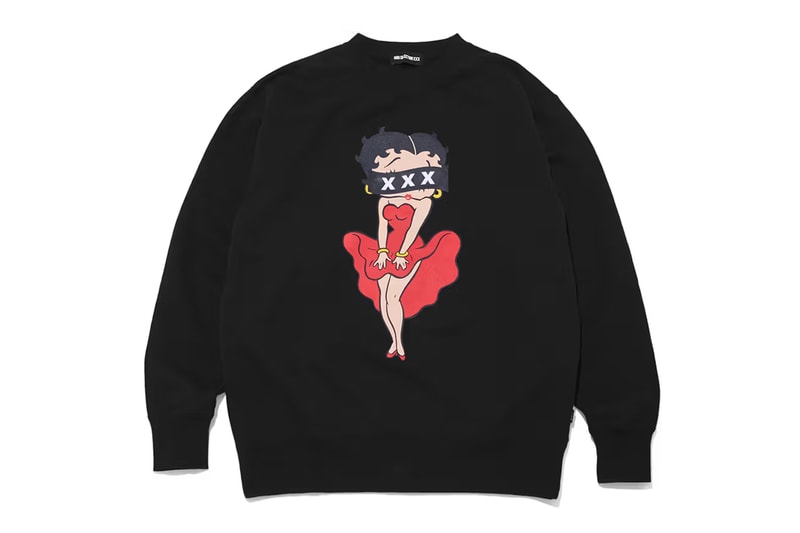 god selection xxx betty boop collaboration crewneck sweatshirt hoodie t shirt sex official release date info phots price store list buying guide 