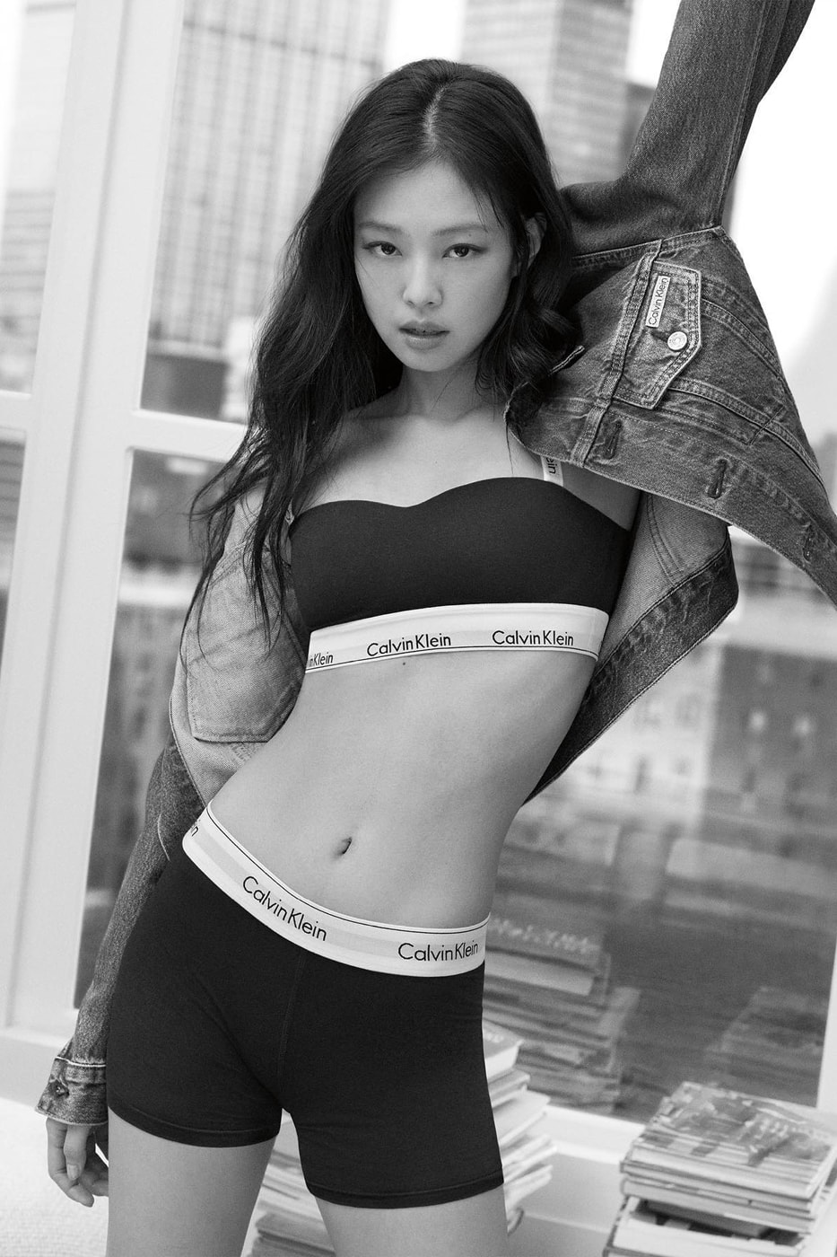 BLACKPINK's Jennie Fronts Calvin Klein Spring 2024 Campaign denim underwear kpop new york city bras underwear jean jackets