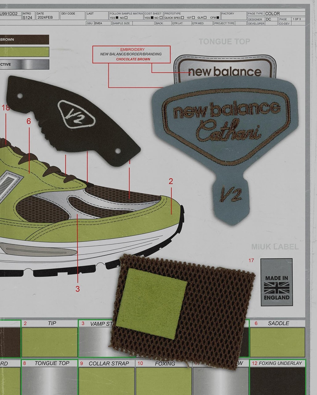 danielle cathari new balance 991v2 matcha green brown sneaker collaboration official release date info photos price store list buying guide