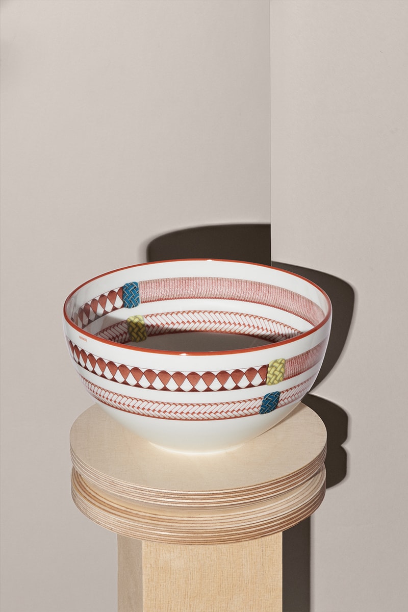 Elevate Your Home With the New Hermès Tressages Équestres Tableware Collection dinner ware mugs bowls serving plates kitchenware dining upscale luxury luxe affluent opulence wealthy rich birkin kelly