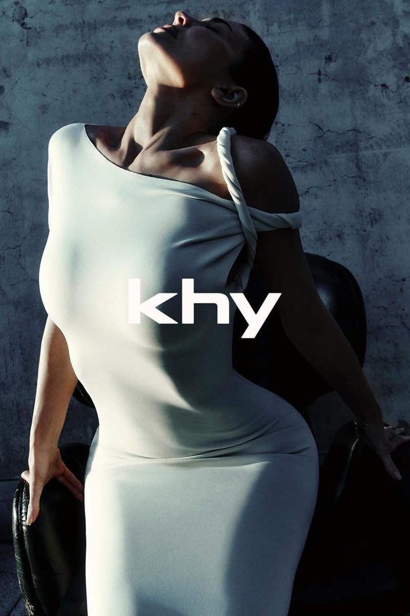 Kylie Jenner Teases Khy Drop 004 wrap dress sueded stretched knoted top cutout skirt stretch twist dress