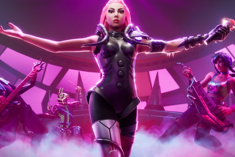 Lady Gaga Chromatica Fortnite Festival Season 2 tour concert purple bodysuit in game tracks rewards festival premium track pass