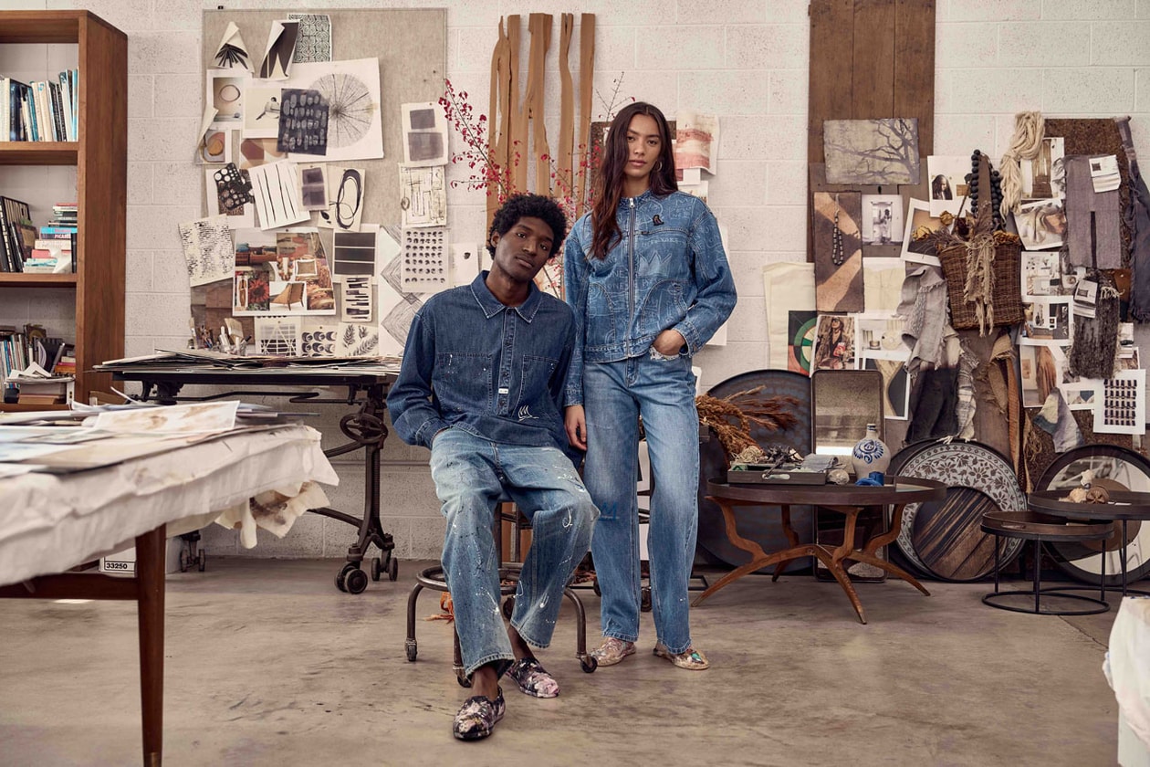 Lee Dips Signature Denim Silhouettes in Basquiat's Artwork collab release link jean price drop jean michel