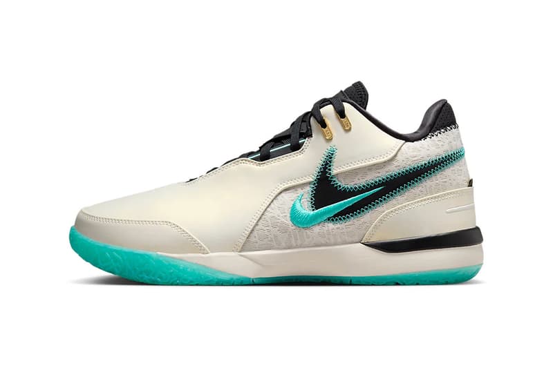 Official Look at the Liverpool FC x Nike LeBron NXXT Gen AMPD Release FJ1566-101 lebron james king james basketball shoes swoosh Light Orewood Brown/Washed Teal-Metallic Gold-Black info