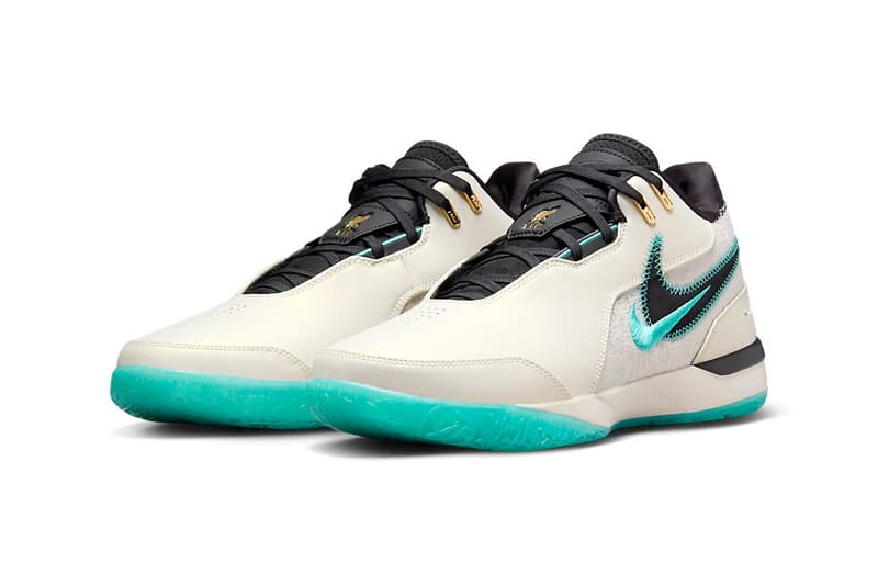 Official Look at the Liverpool FC x Nike LeBron NXXT Gen AMPD Release FJ1566-101 lebron james king james basketball shoes swoosh Light Orewood Brown/Washed Teal-Metallic Gold-Black info