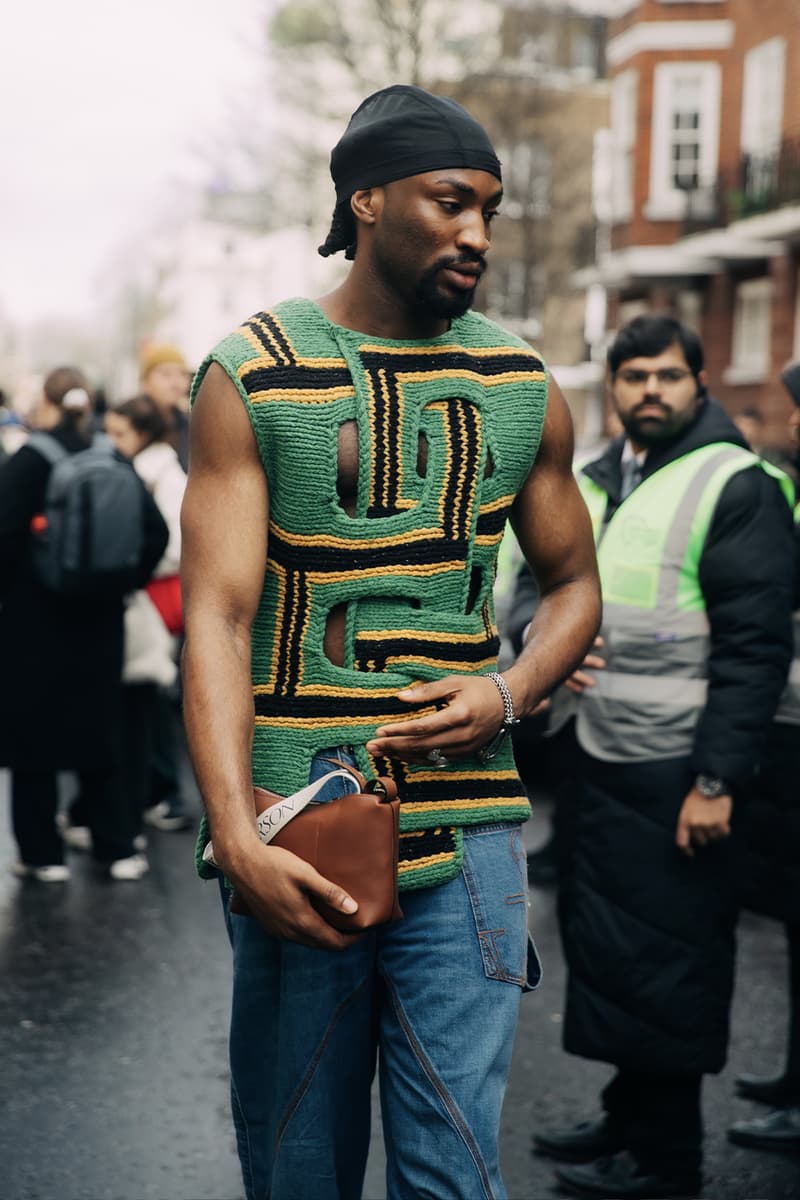 London Fashion Week FW24 Street Style burberry daniel lee peggy gou central cee jw anderson jonathan holzweilerchet lo runway dun hill uk mark fast fashion east natasha zinko central saint martin csm roksanda molly goddard erdem simone rocha richard quinn Ahluwalia