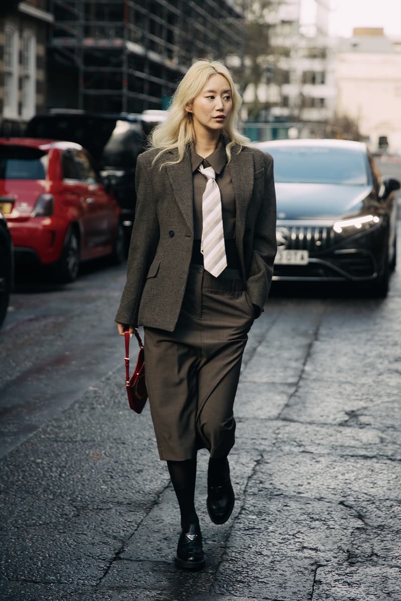 London Fashion Week FW24 Street Style burberry daniel lee peggy gou central cee jw anderson jonathan holzweilerchet lo runway dun hill uk mark fast fashion east natasha zinko central saint martin csm roksanda molly goddard erdem simone rocha richard quinn Ahluwalia