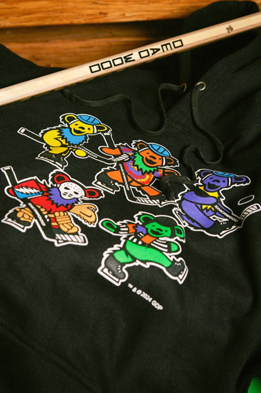 MARKET x Grateful Dead Hit the Ice With Sherwood Hockey rink jersey hoodie sweatshirt stick dancing bear puck sport price drop release link