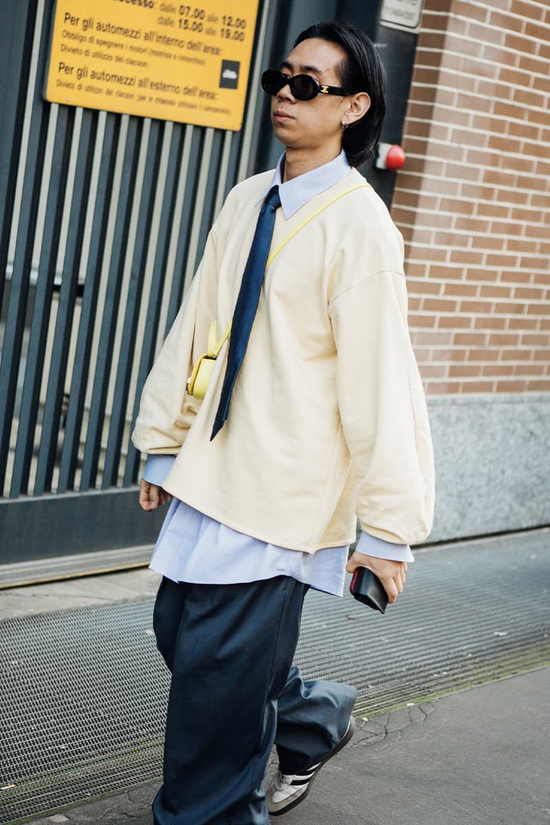 Milan Fashion Week FW24 Street Style prada versace bally bottega veneta avavav bally