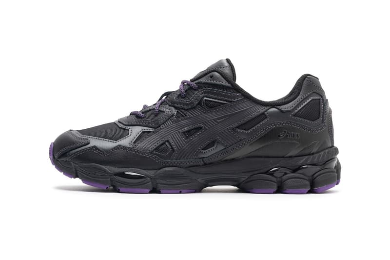 Official Look at the NEEDLES x ASICS GEL-NYC Collaboration 1201B008-001 release info black purple running shoe footwear