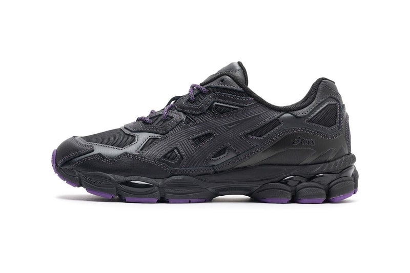 Official Look at the NEEDLES x ASICS GEL-NYC Collaboration 1201B008-001 release info black purple running shoe footwear