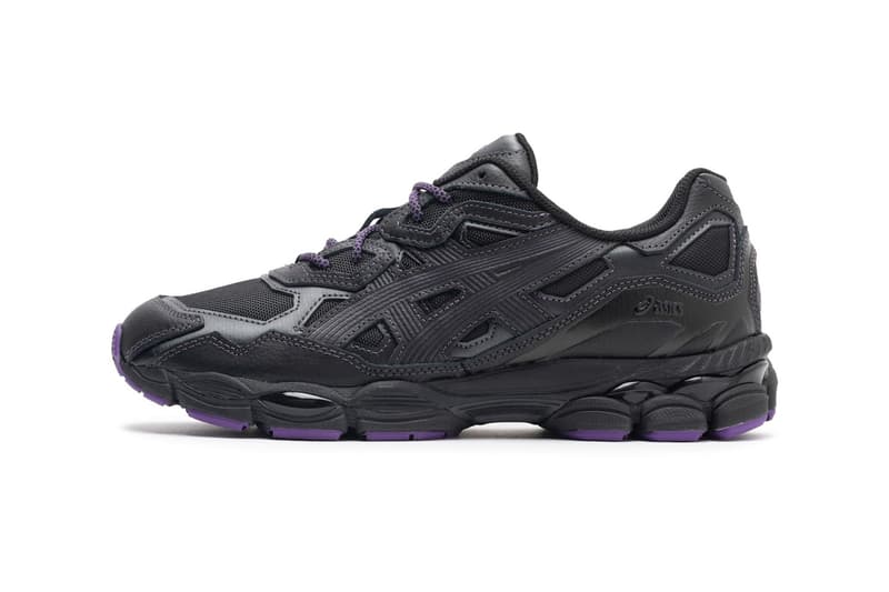 Official Look at the NEEDLES x ASICS GEL-NYC Collaboration 1201B008-001 release info black purple running shoe footwear