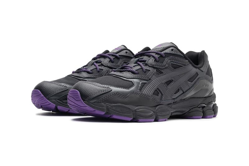 Official Look at the NEEDLES x ASICS GEL-NYC Collaboration 1201B008-001 release info black purple running shoe footwear