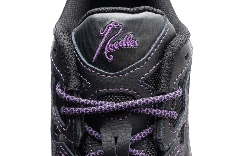 Official Look at the NEEDLES x ASICS GEL-NYC Collaboration 1201B008-001 release info black purple running shoe footwear