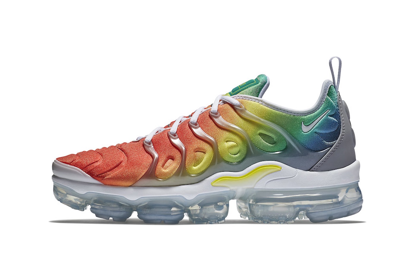 Nike Air Vapormax Plus Receives a "Rainbow" Iteration february release info White/Neptune Green-Dynamic Yellow-White Code: 924453-103 re release 
