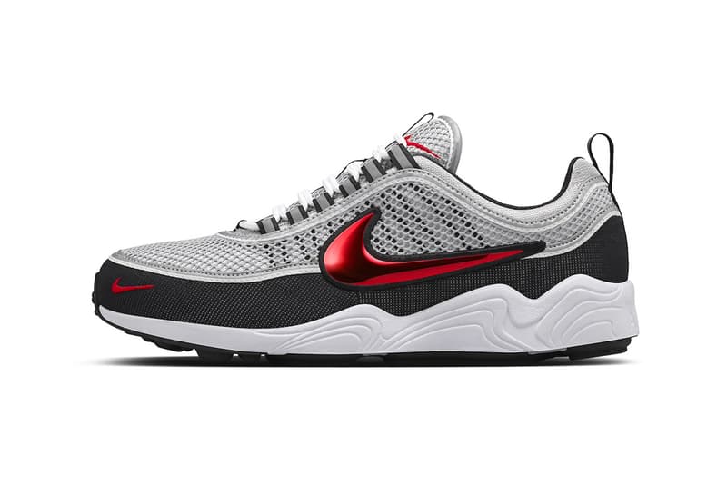 Nike Air Zoom Spiridon "Sport Red" To Return Later This Year holiday season metallic black swoosh retro silver shoes wolf grey 