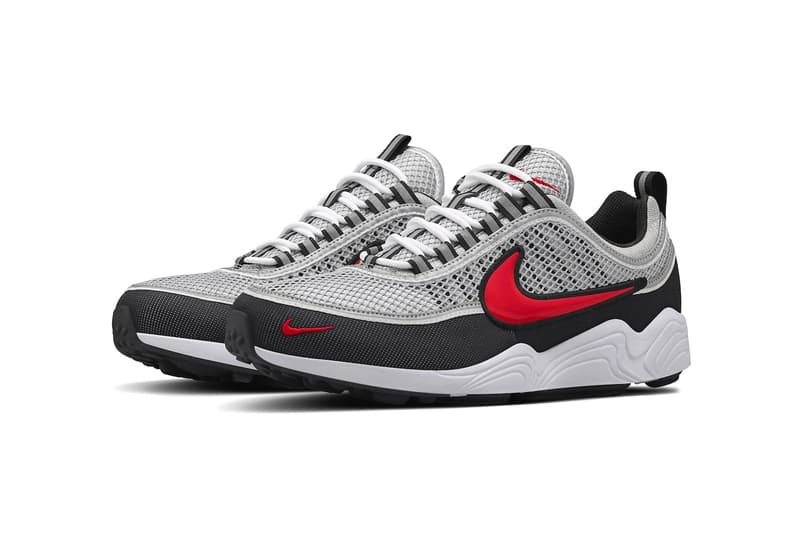 Nike Air Zoom Spiridon "Sport Red" To Return Later This Year holiday season metallic black swoosh retro silver shoes wolf grey 