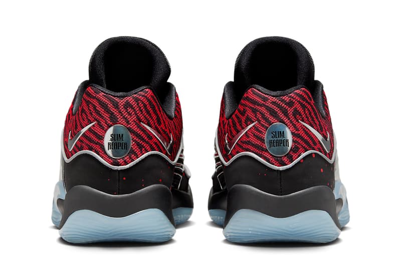 First Look at the Nike KD 16 "Slim Reaper" DV2917-004 Black/Metallic Silver-Bright Crimson-Thunder Blue kevin durant basketball shoes nba phoenix suns march spring 2024 release date swoosh