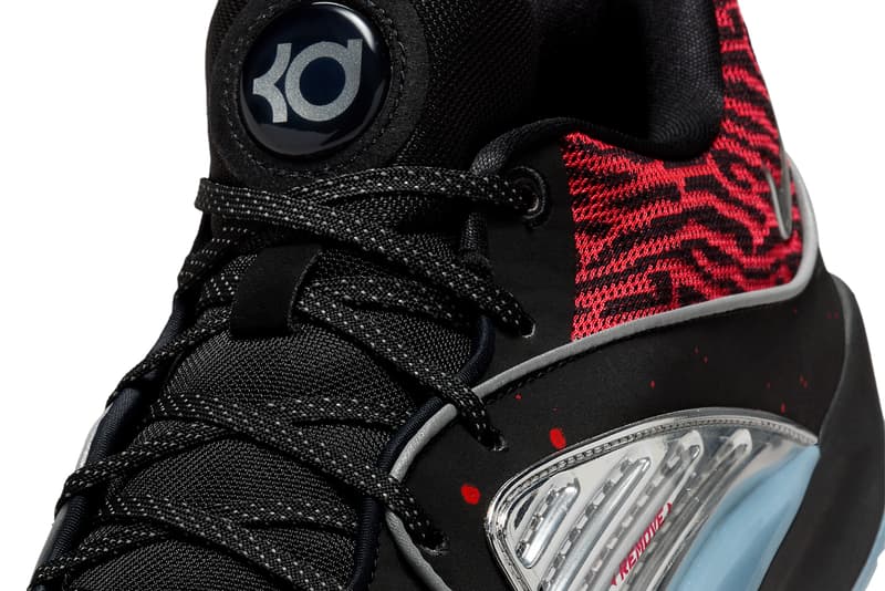 First Look at the Nike KD 16 "Slim Reaper" DV2917-004 Black/Metallic Silver-Bright Crimson-Thunder Blue kevin durant basketball shoes nba phoenix suns march spring 2024 release date swoosh