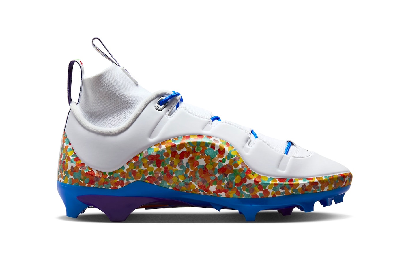 Official Look at the Nike LeBron 4 Menace "Fruity Pebbles" FV8044-100 spring 2024 soccer cleats football White/True Red-Volt-Radioactive-Varsity Purple-White cereal