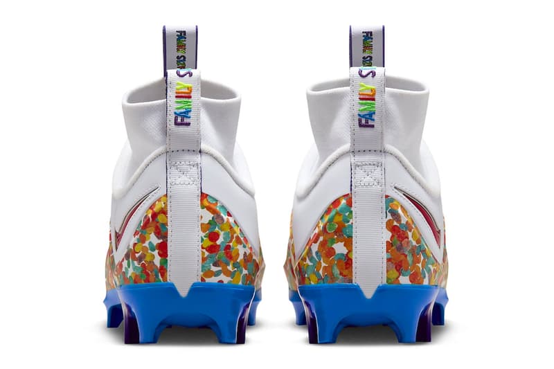 Official Look at the Nike LeBron 4 Menace "Fruity Pebbles" FV8044-100 spring 2024 soccer cleats football White/True Red-Volt-Radioactive-Varsity Purple-White cereal