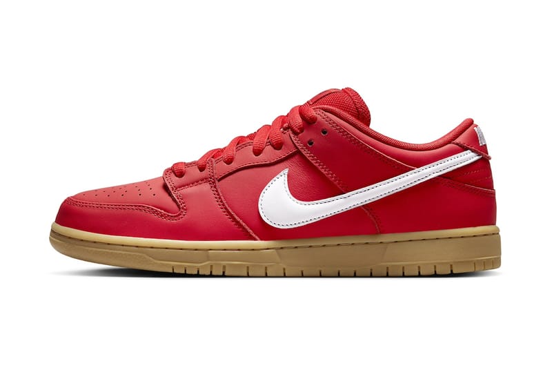 Nike Outfits the Dunk Low "University Red" With Gum Outsoles