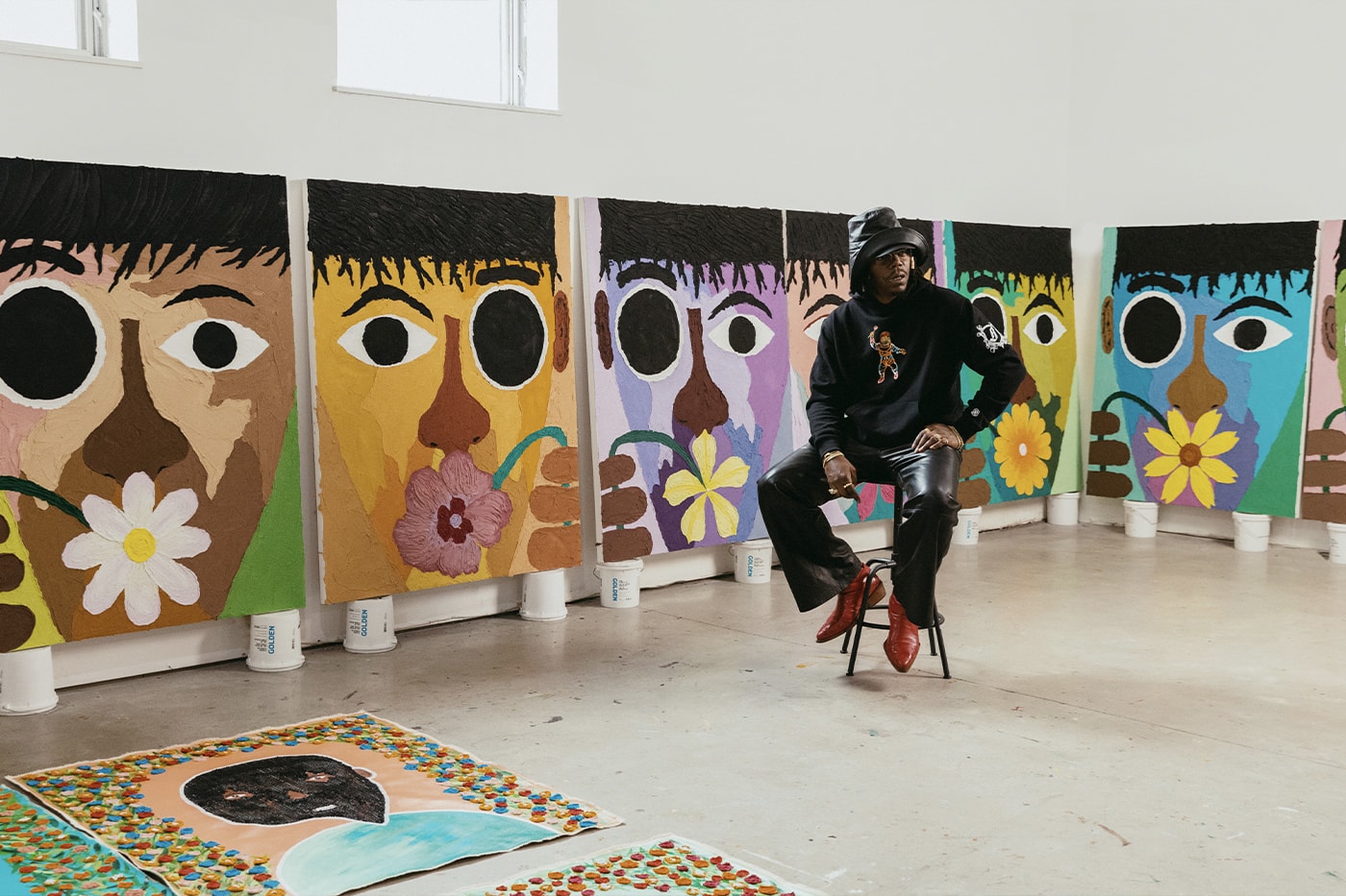 Billionaire Boys Club Honors Black History Month With an Exclusive Collaboration With Artist MrStarCity pharrell williams nigo bbc icecream los angeles miami new york city david mrstarcity white leagueoto poetry painting