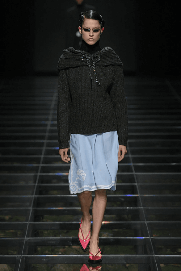 Prada Fall Winter 2024 Milan Fashion Week womenswear runway show Raf Simons Miuccia Prada