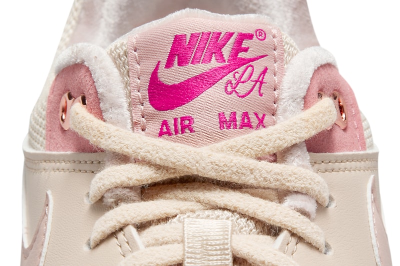 Serena Williams Design Crew Los Angeles Nike Air Max 1 swdc tennis player collaboration collection soft pink shade suede 