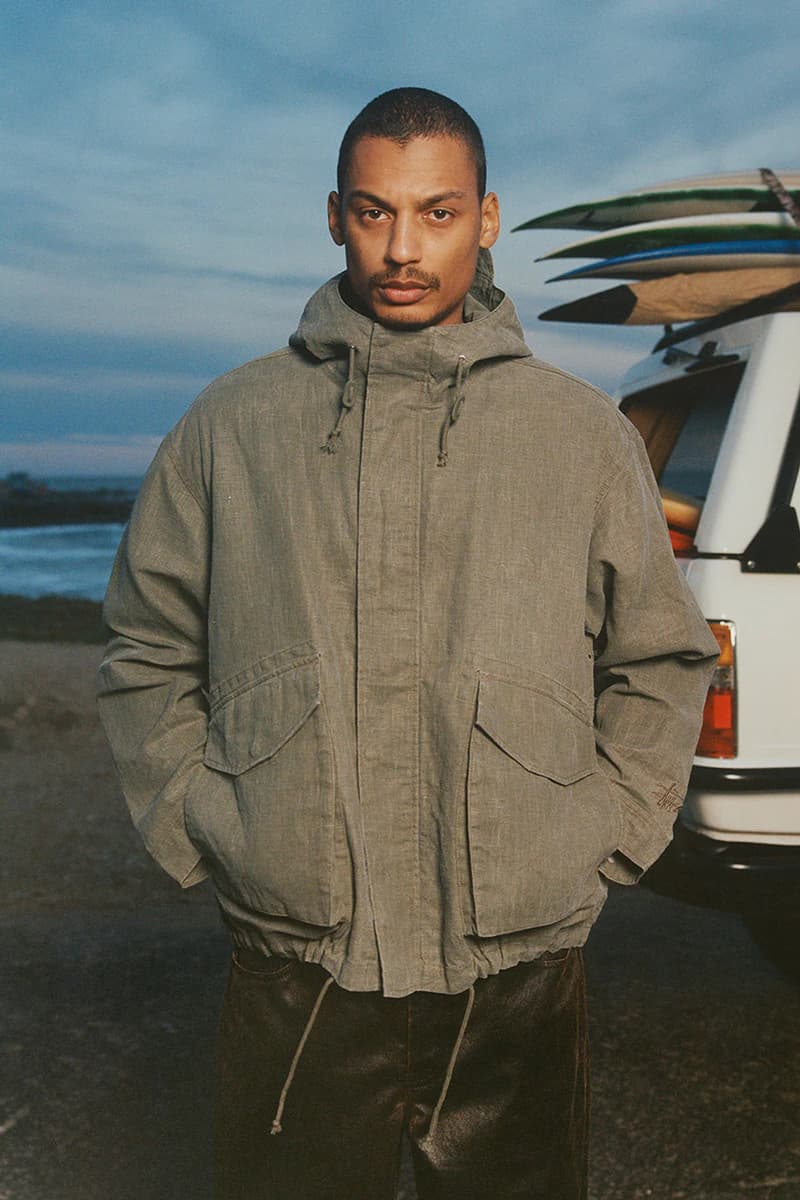 Stüssy Transitional Pieces First Spring 2024 Collection lookbook preview images pieces denim jeans jacket bomber fleece quarter zip