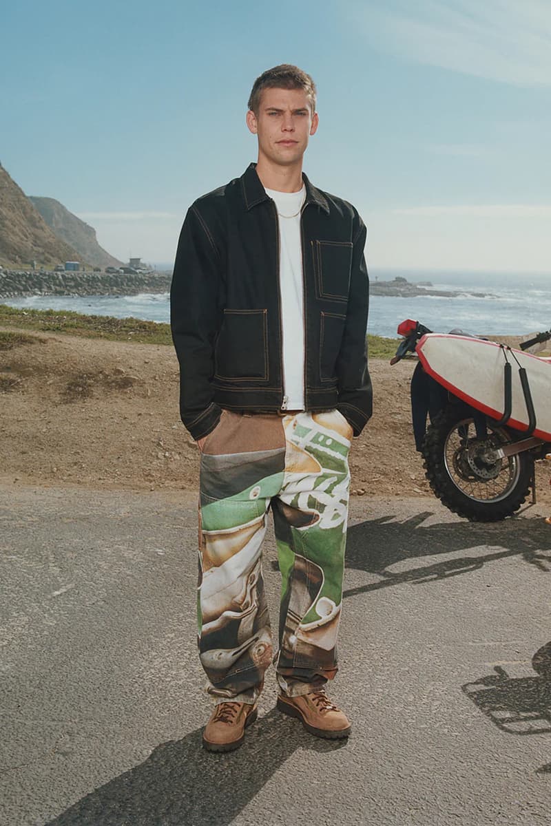 Stüssy Transitional Pieces First Spring 2024 Collection lookbook preview images pieces denim jeans jacket bomber fleece quarter zip