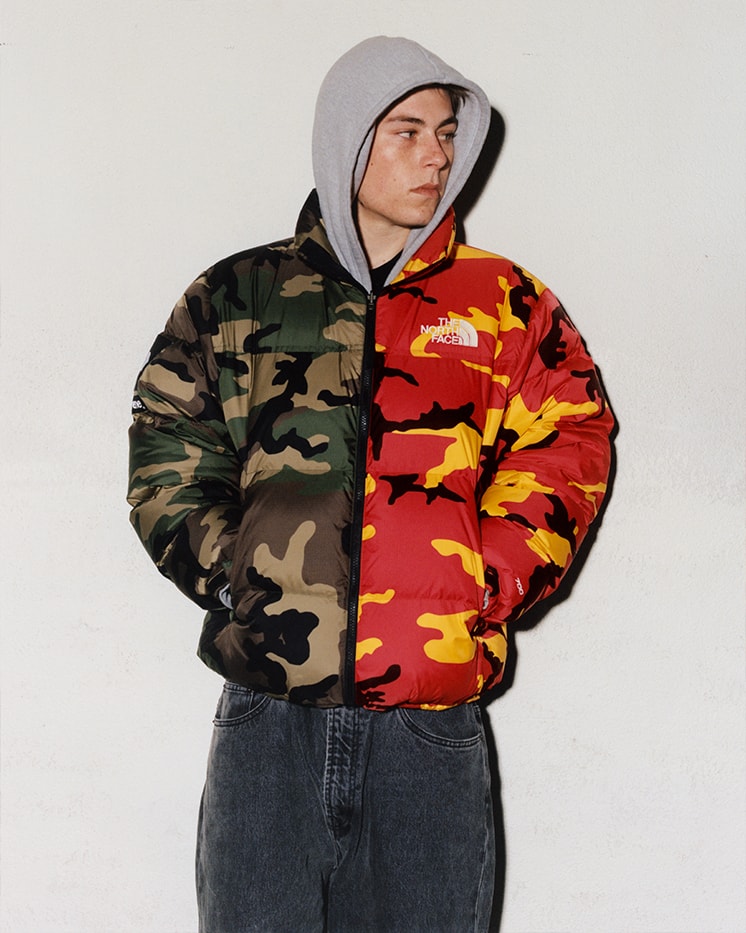 Supreme x The North Face Spring 2024 Collection lookbooks Taped Seam Shell Jacket, Nuptse Jacket, 6-Panel and Waist Bag 