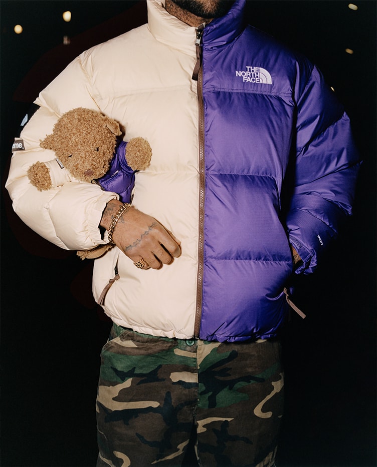 Supreme x The North Face Spring 2024 Collection lookbooks Taped Seam Shell Jacket, Nuptse Jacket, 6-Panel and Waist Bag 