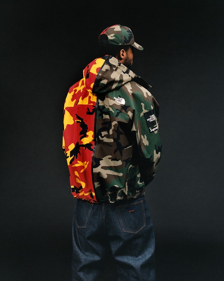 Supreme x The North Face Spring 2024 Collection lookbooks Taped Seam Shell Jacket, Nuptse Jacket, 6-Panel and Waist Bag 