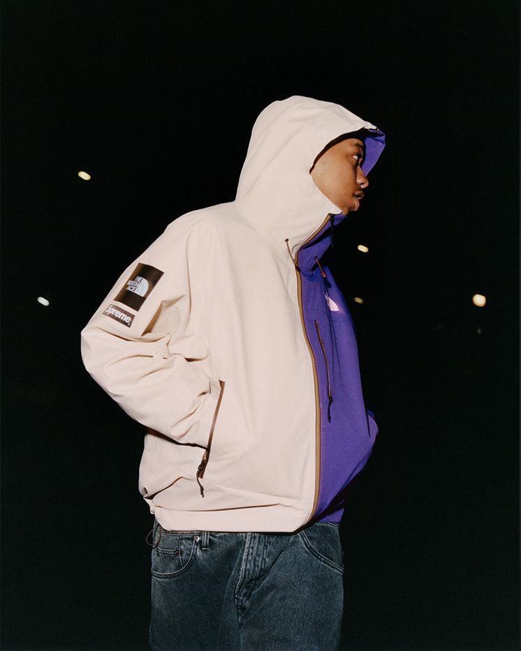 Supreme x The North Face Spring 2024 Collection lookbooks Taped Seam Shell Jacket, Nuptse Jacket, 6-Panel and Waist Bag 