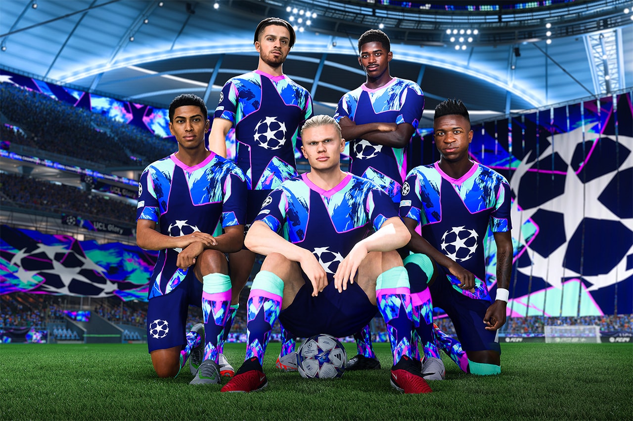 uefa champions league ea sports fc 24 ultimate team glory kit online irl physical draw competition football soccer 