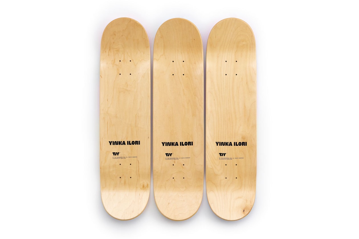 Yinka Ilori Teams Up With THE SKATEROOM capsule collab boards skate triptych design art vibrant artist design buy price release valentines