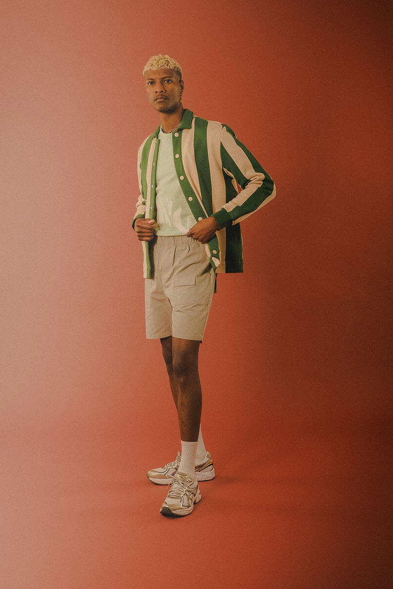 students golf spring 2024 collection commitment is not an issue denim shorts bookcase jacket striped polo graphic t shirt nylon pants sweater vest