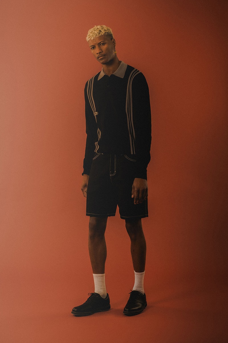 students golf spring 2024 collection commitment is not an issue denim shorts bookcase jacket striped polo graphic t shirt nylon pants sweater vest