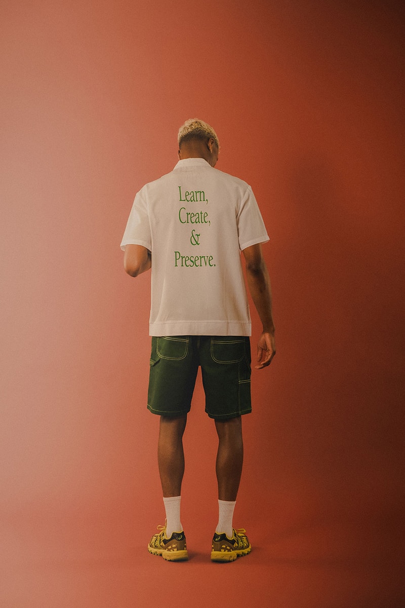 students golf spring 2024 collection commitment is not an issue denim shorts bookcase jacket striped polo graphic t shirt nylon pants sweater vest