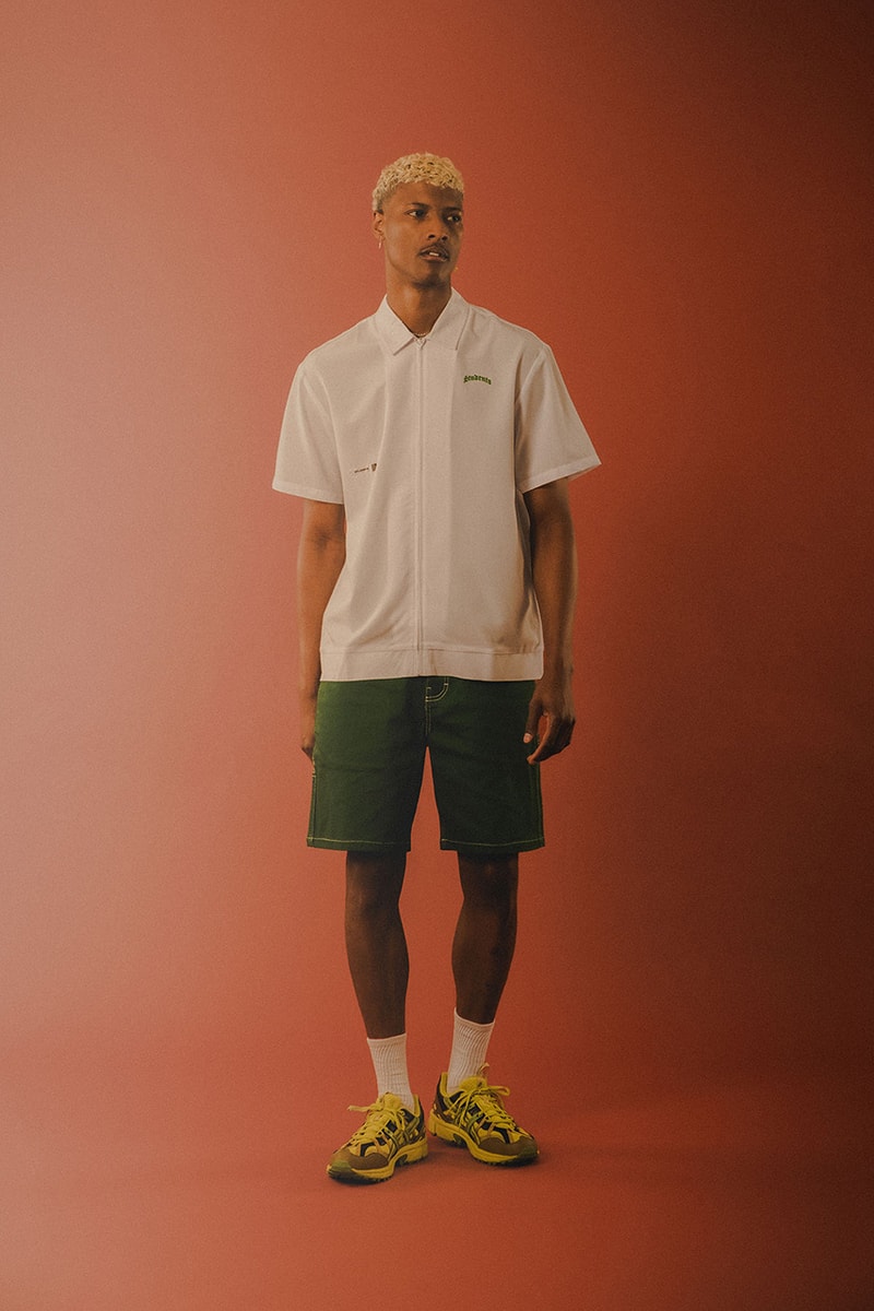 students golf spring 2024 collection commitment is not an issue denim shorts bookcase jacket striped polo graphic t shirt nylon pants sweater vest